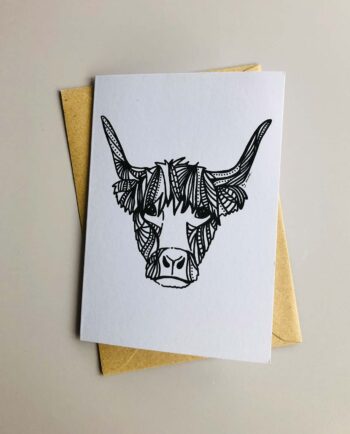 Highland cow card