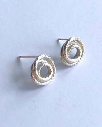Small loop stud earrings