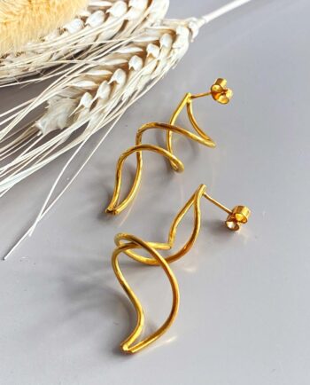 gold plated vine drop studs